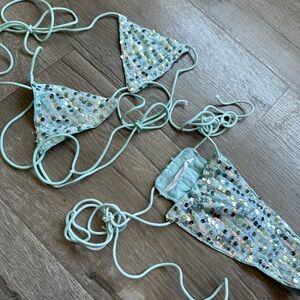 iHeartRaves sequin two piece set